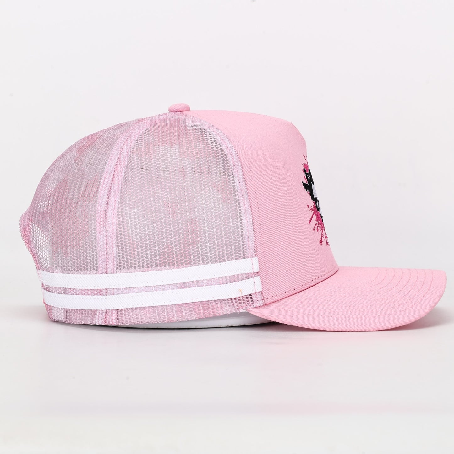 Truckers Hat- HDQ PINK Splah - Hogs Dogs Quads Shop
