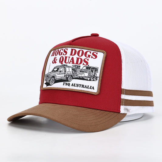 Truckers Hat- HDQ CRUISER RIG Red - Hogs Dogs Quads Shop