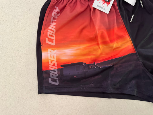 🔥NEW🔥 Cruiser Country Sunset Footy Shorts - WITH POCKETS - Hogs Dogs Quads Shop