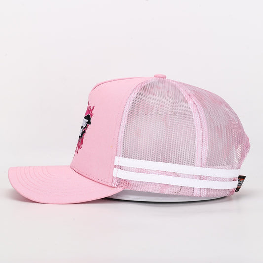 Truckers Hat- HDQ PINK Splah - Hogs Dogs Quads Shop