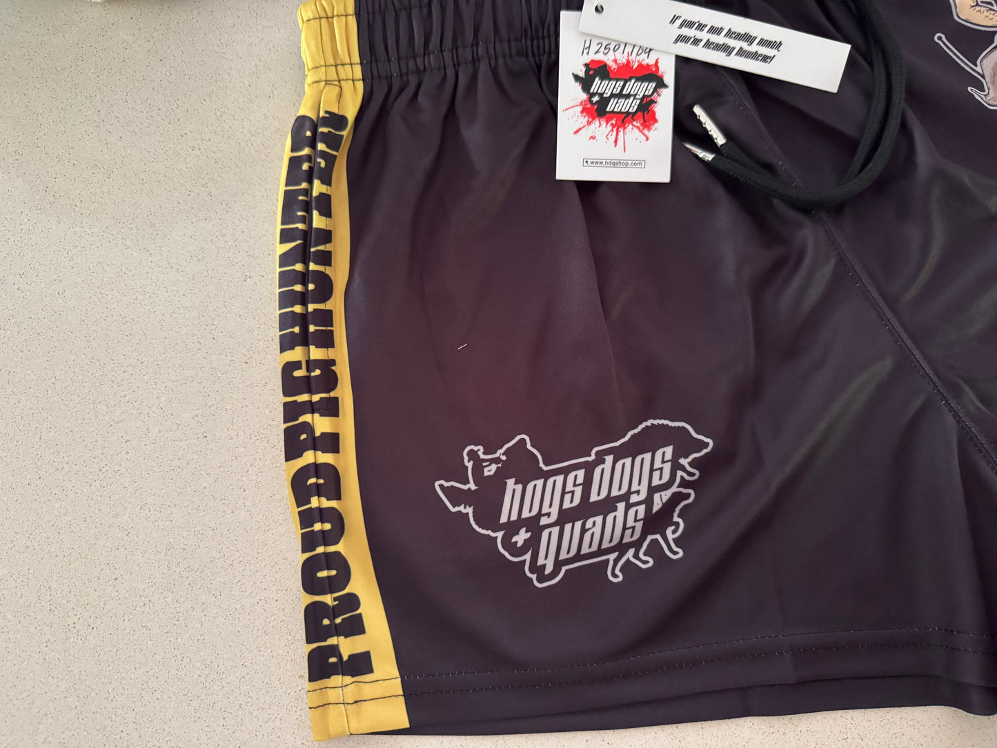 🔥NEW🔥 Proud Pig Hunter Footy Shorts - WITH POCKETS - Hogs Dogs Quads Shop
