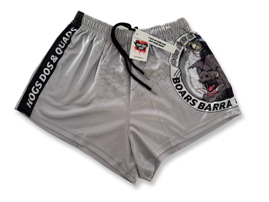🔥NEW🔥 Boars Barra Billfish Footy Shorts - WITH POCKETS - Hogs Dogs Quads Shop