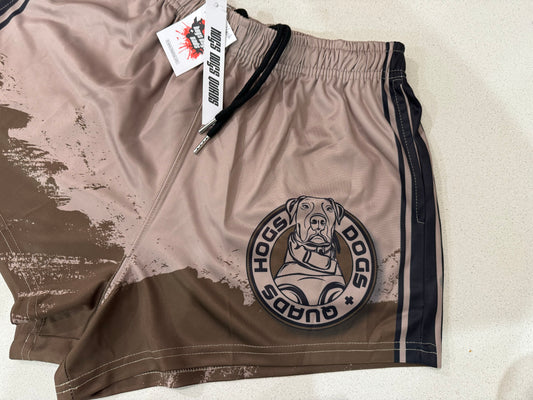 Footy Shorts - Brown HDQ Pig Dog - Hogs Dogs Quads Shop
