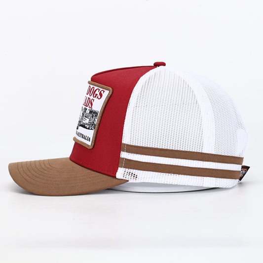 Truckers Hat- HDQ CRUISER RIG Red - Hogs Dogs Quads Shop