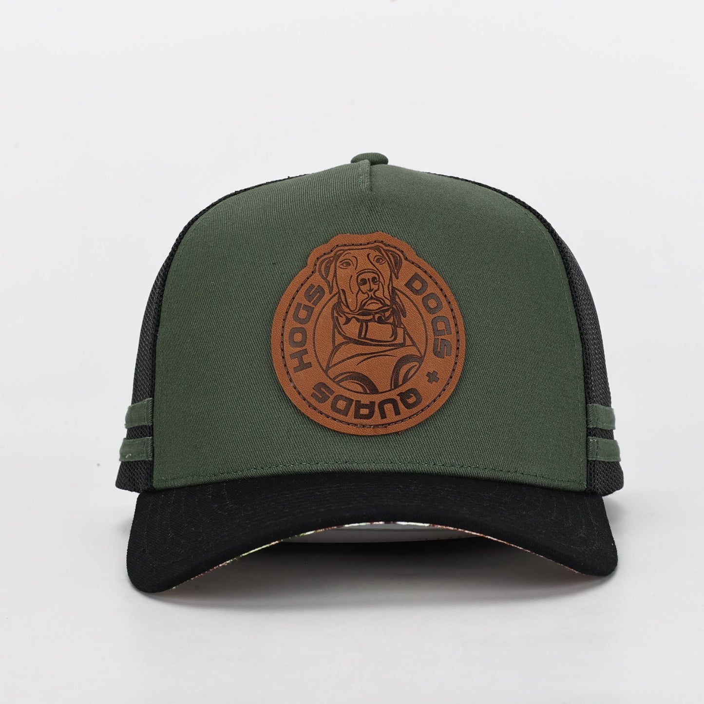 Truckers Hat- Pig Dog Leather Patch - Hogs Dogs Quads Shop