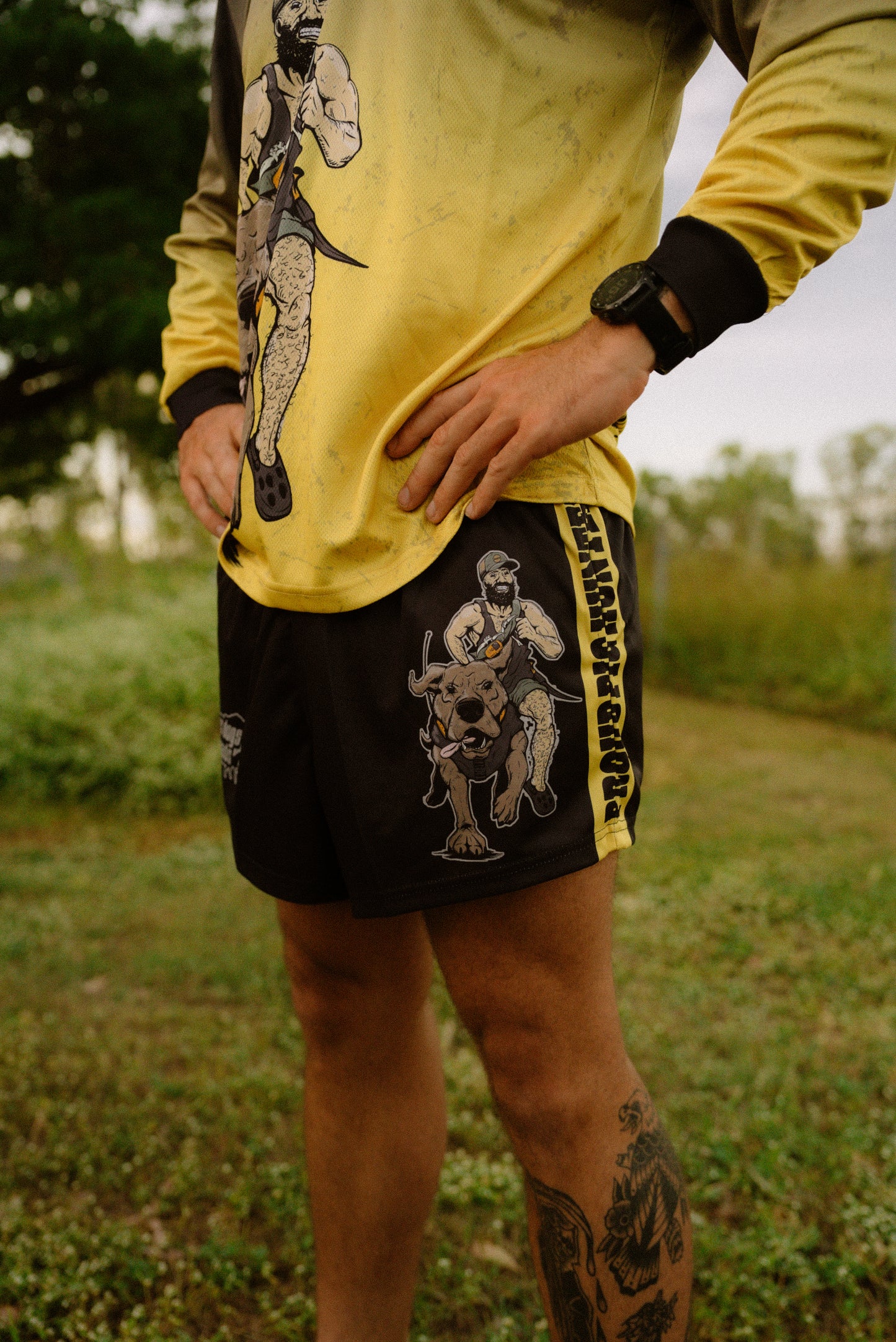 🔥NEW🔥 Proud Pig Hunter Footy Shorts - WITH POCKETS - Hogs Dogs Quads Shop