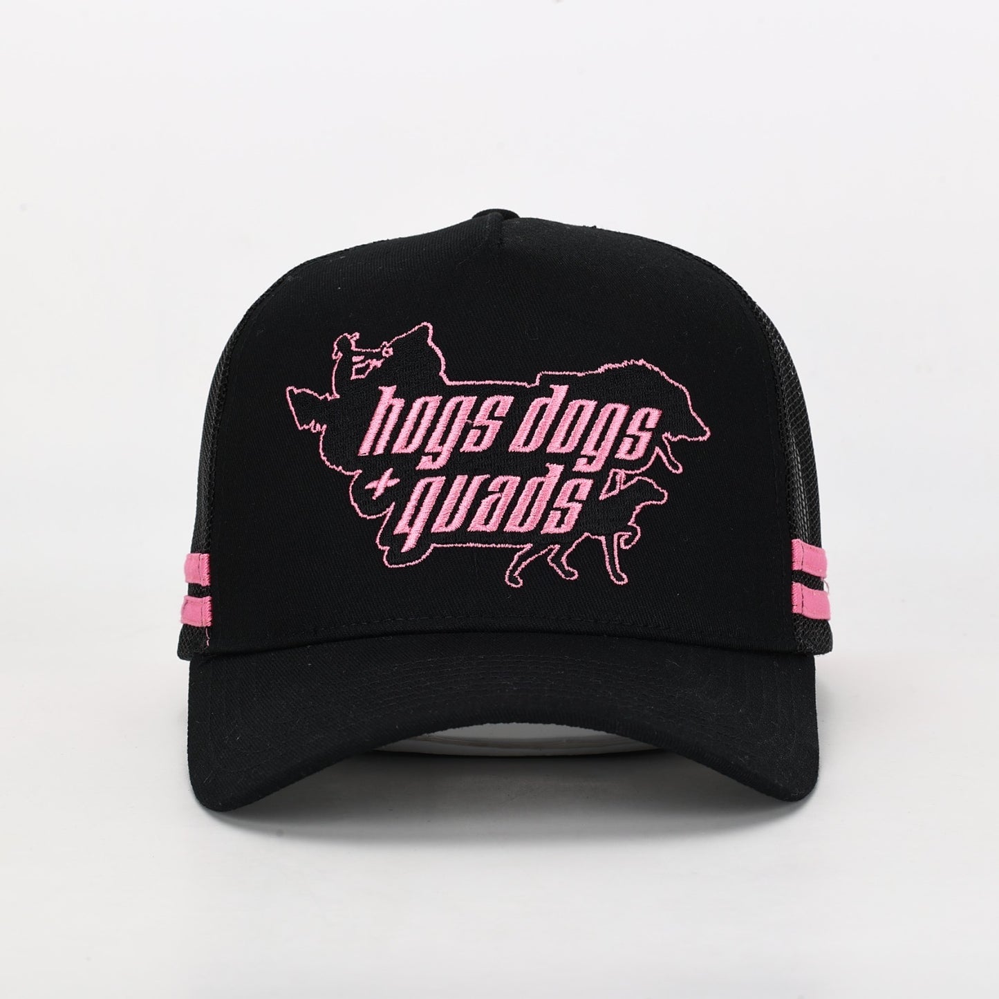 Truckers Hat- HDQ Pink - Hogs Dogs Quads Shop