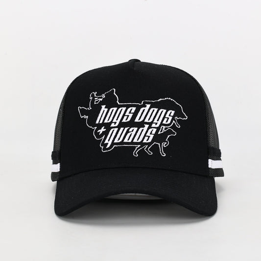 Truckers Hat- HDQ Black - Hogs Dogs Quads Shop