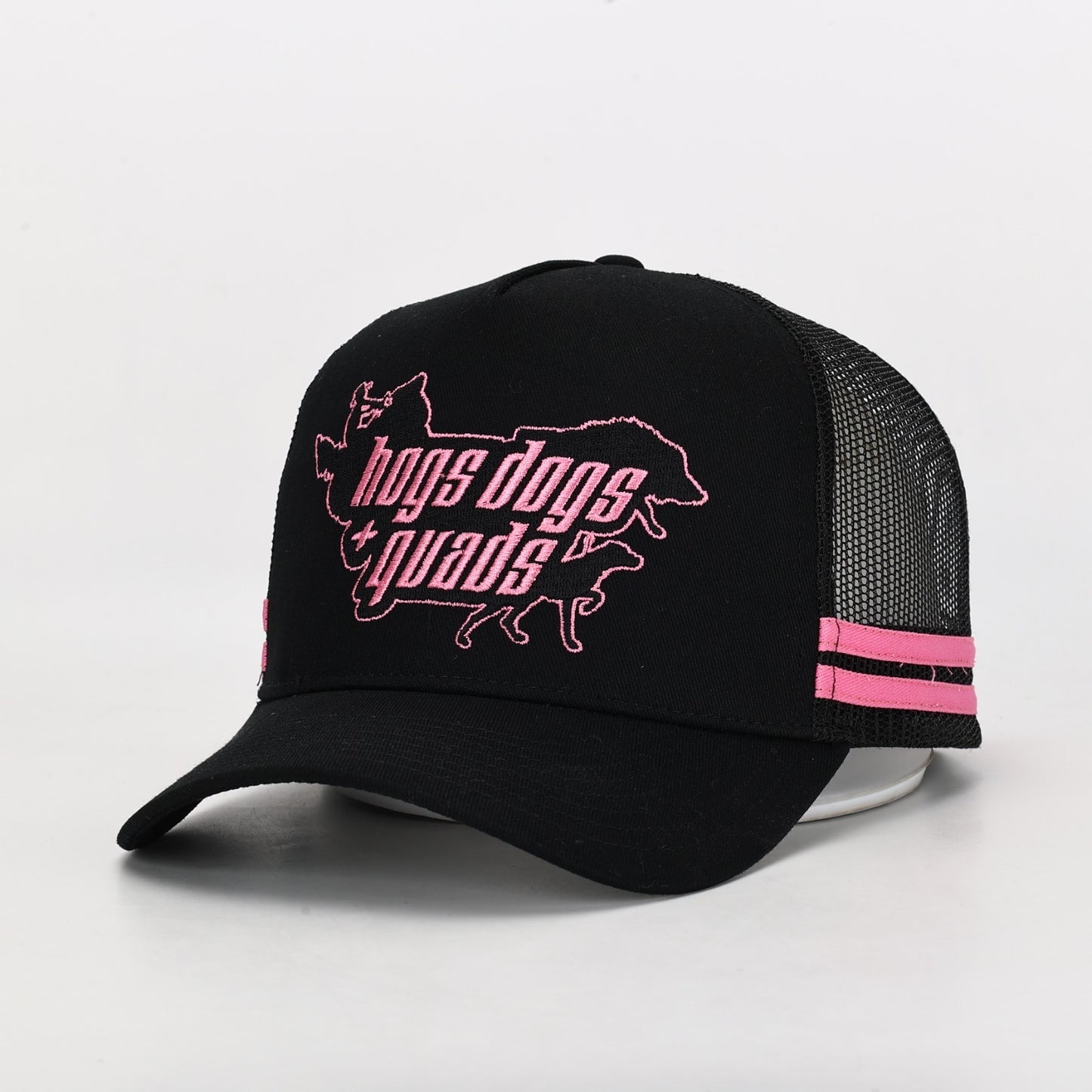 Truckers Hat- HDQ Pink - Hogs Dogs Quads Shop