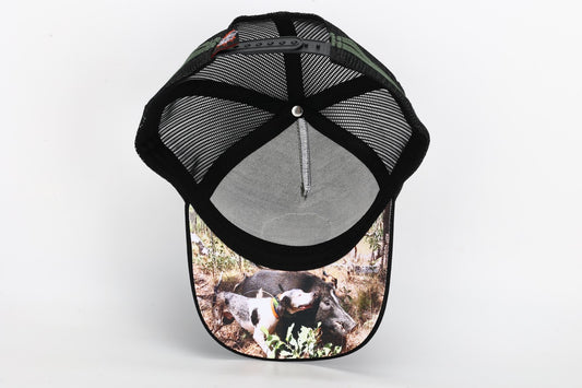 🔥NEW🔥 Truckers Hat - Pig Dog Leather Patch - Hogs Dogs Quads Shop