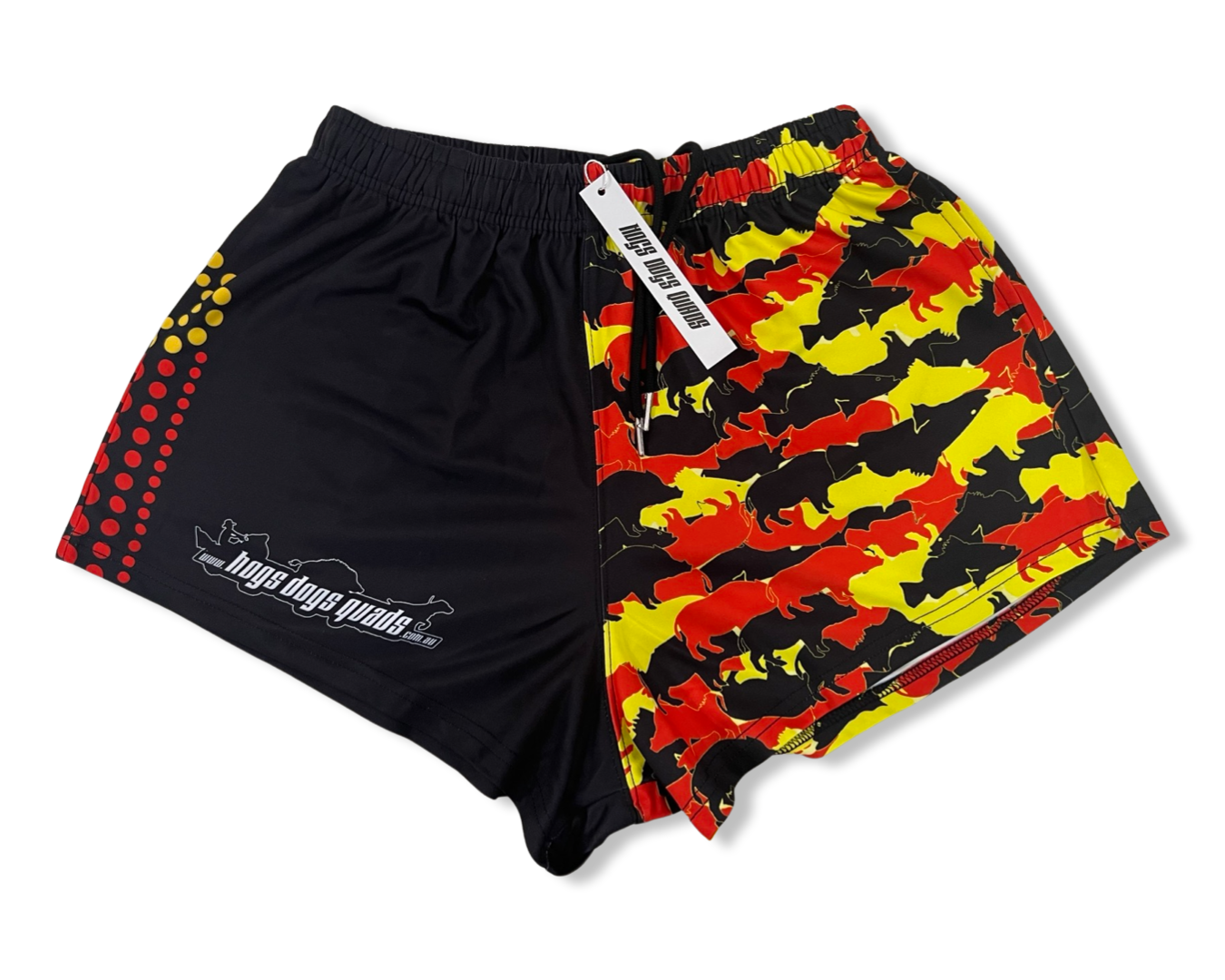 🔥NEW🔥 Indigenous Print Footy Shorts - WITH POCKETS - Hogs Dogs Quads Shop