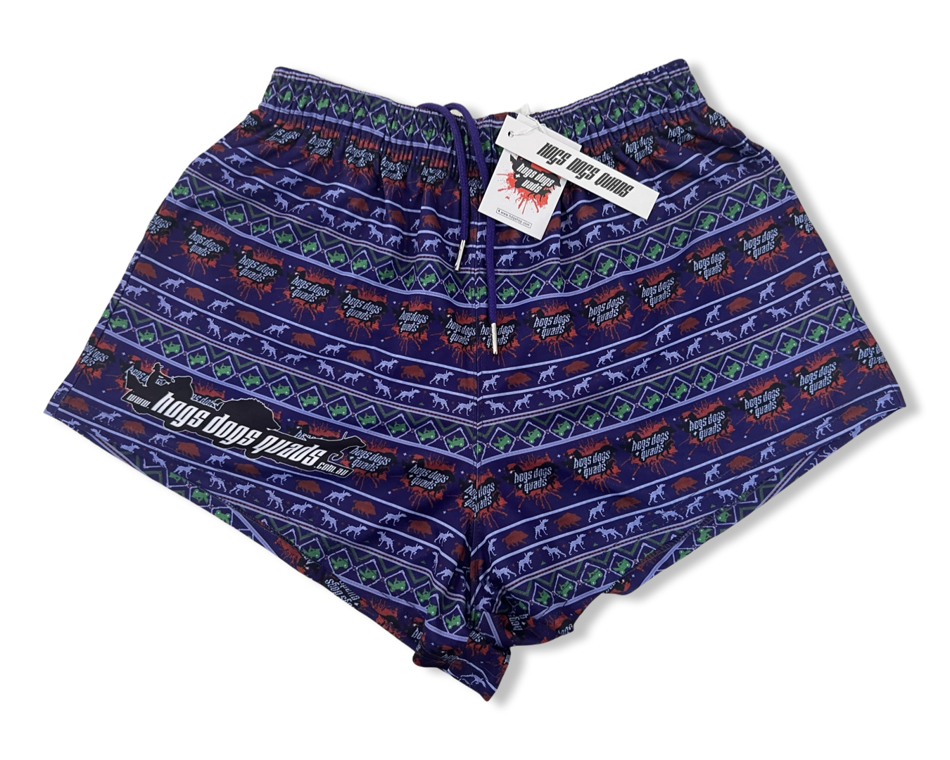 🔥NEW🔥 Blue Christmas Footy Shorts - WITH POCKETS - Hogs Dogs Quads Shop