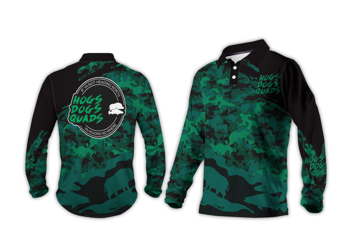 Green Camo Shirt Long Sleeved - Hogs Dogs Quads Shop