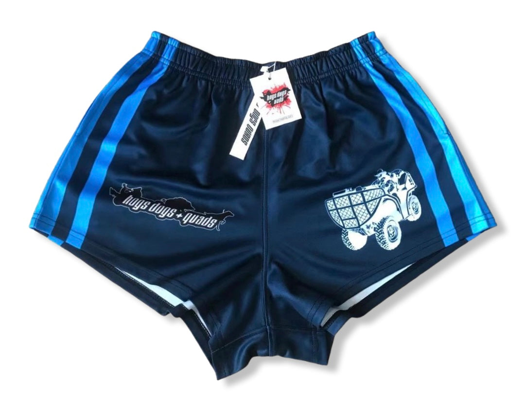 **NEW** Footy Shorts - BLUE QUAD - Hogs Dogs Quads Shop