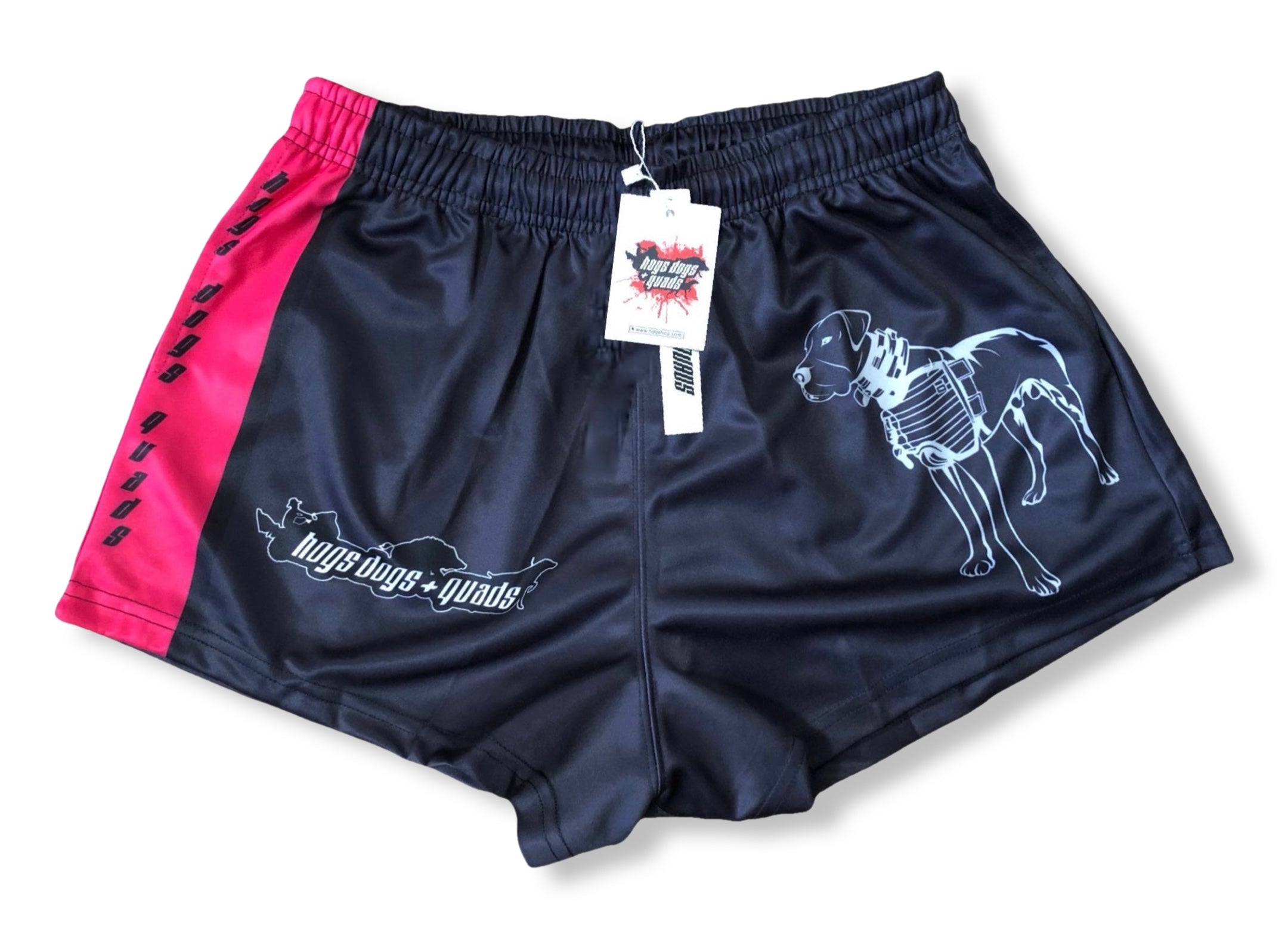 Footy Shorts - Pink Pig Dog - Hogs Dogs Quads Shop