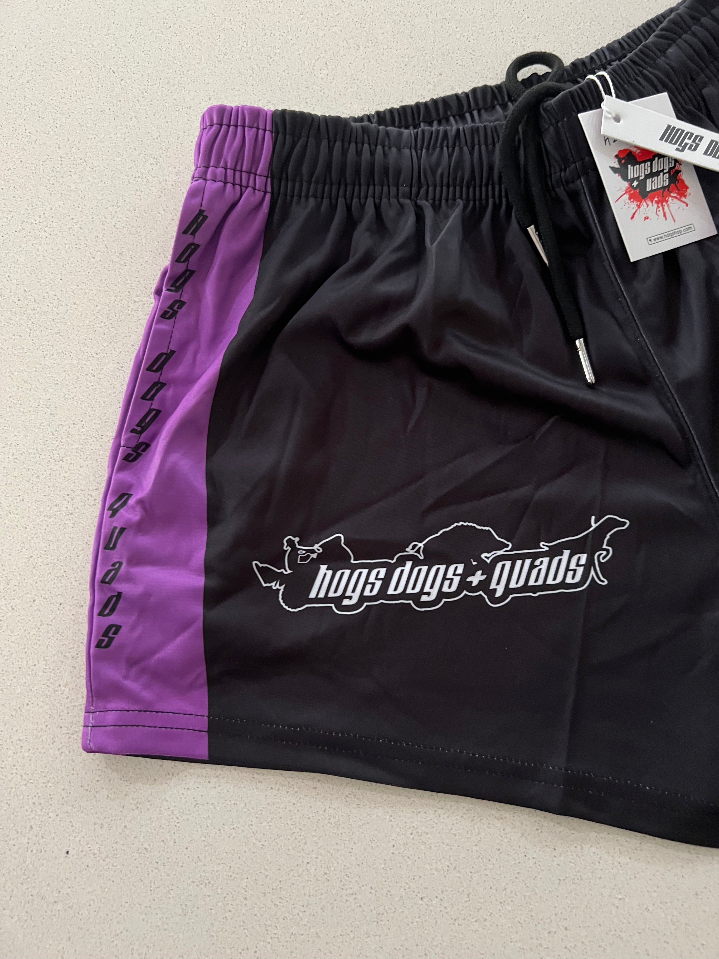 🔥NEW🔥 Quad & Hound Footy Shorts - WITH POCKETS - Hogs Dogs Quads Shop