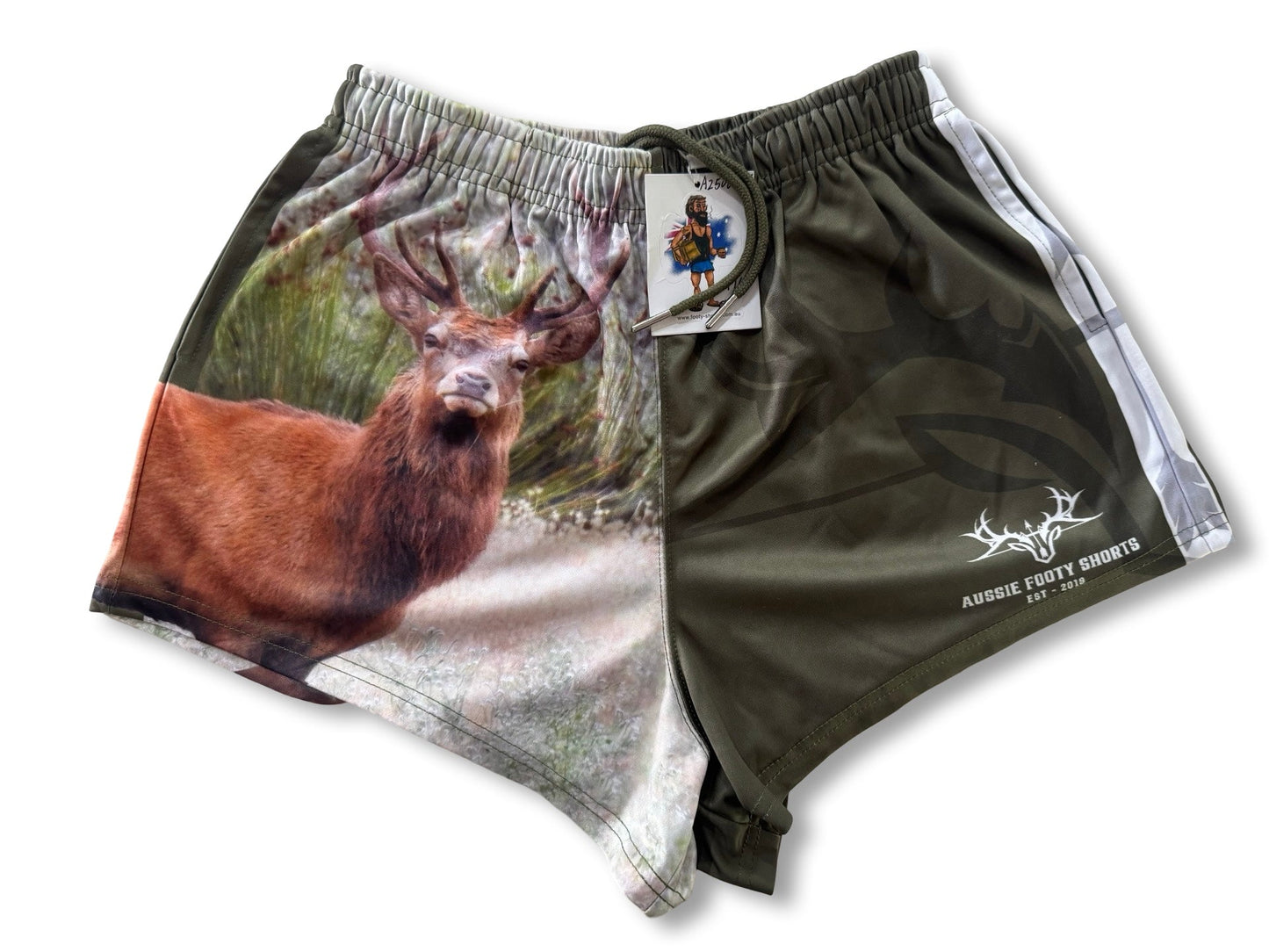 🔥NEW🔥 Red Deer Footy Shorts - with POCKETS - Hogs Dogs Quads Shop