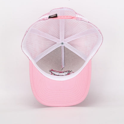 Truckers Hat- HDQ PINK Splah - Hogs Dogs Quads Shop