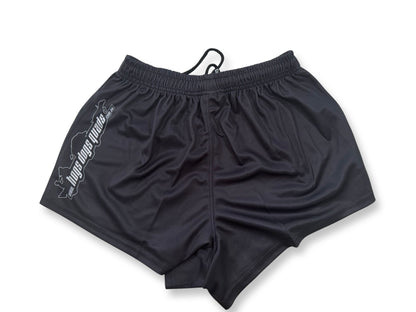 Footy Shorts - Black HDQ - Hogs Dogs Quads Shop