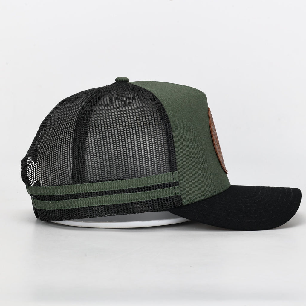 Truckers Hat- Pig Dog Leather Patch - Hogs Dogs Quads Shop