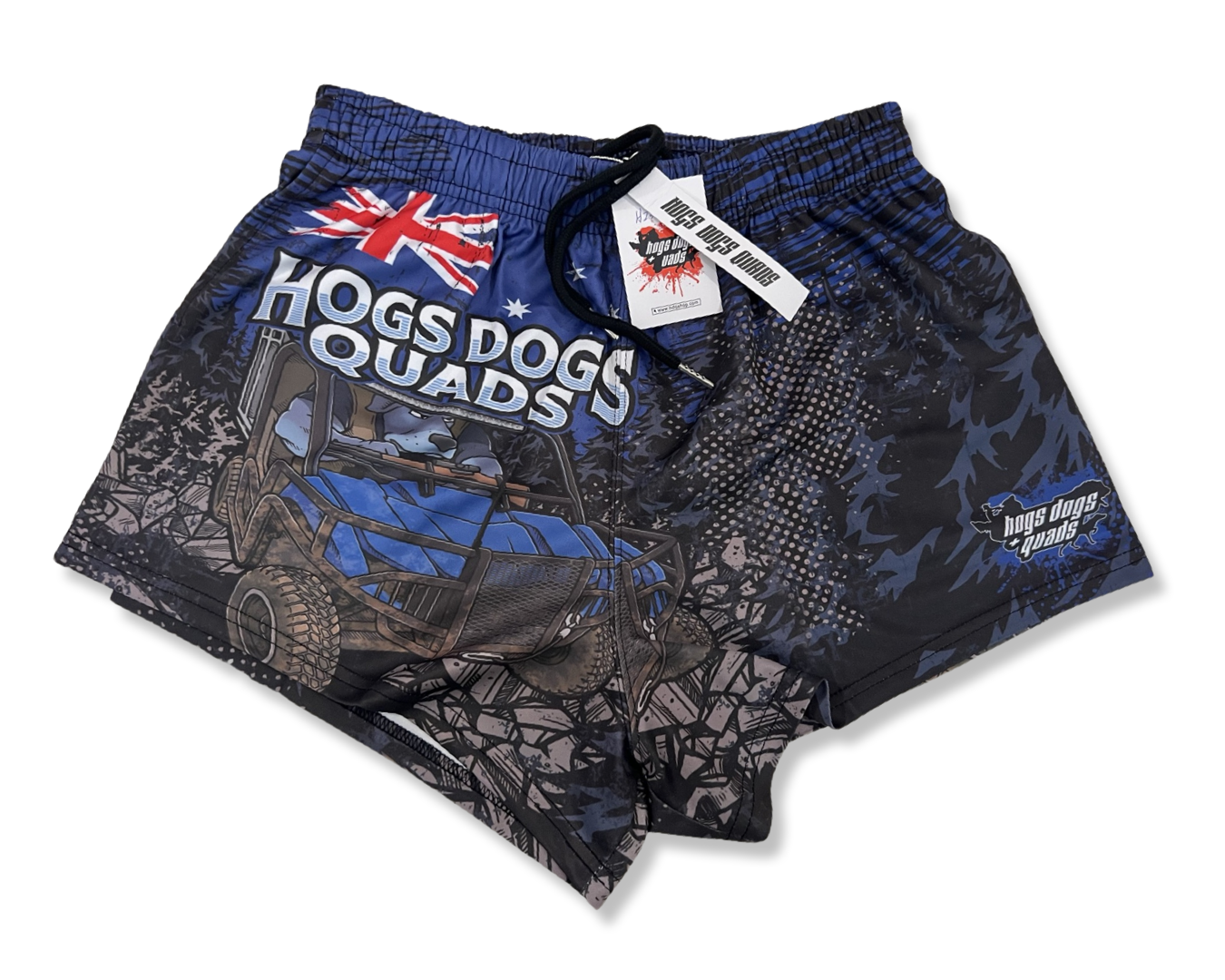 🔥NEW🔥 Aus Flag Footy Shorts - WITH POCKETS - Hogs Dogs Quads Shop