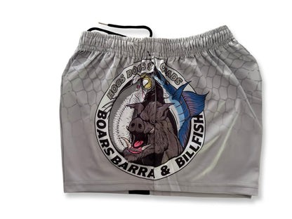 🔥NEW🔥 Boars Barra Billfish Footy Shorts - WITH POCKETS - Hogs Dogs Quads Shop