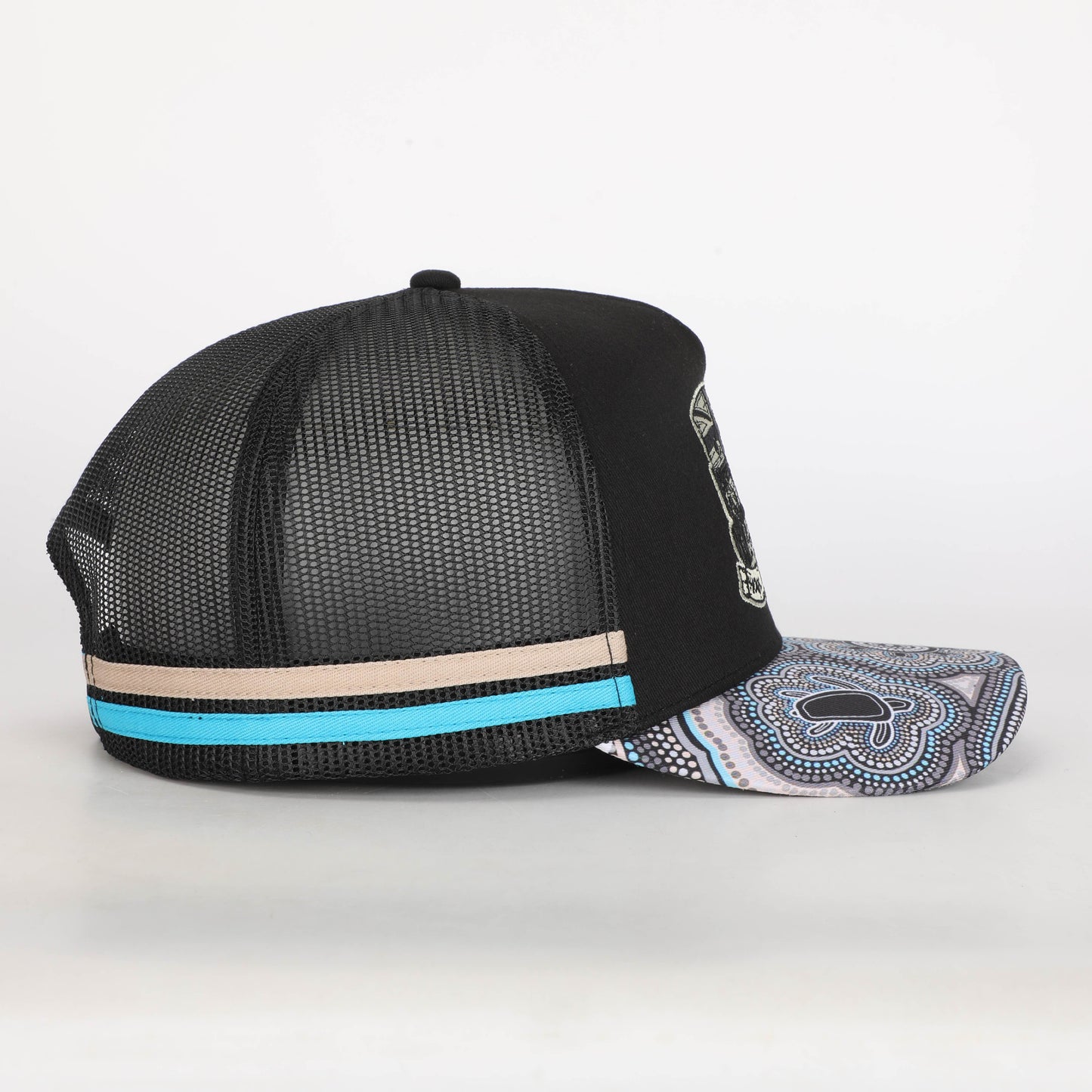 Truckers Hat- HDQ Blue Dot Art - Hogs Dogs Quads Shop