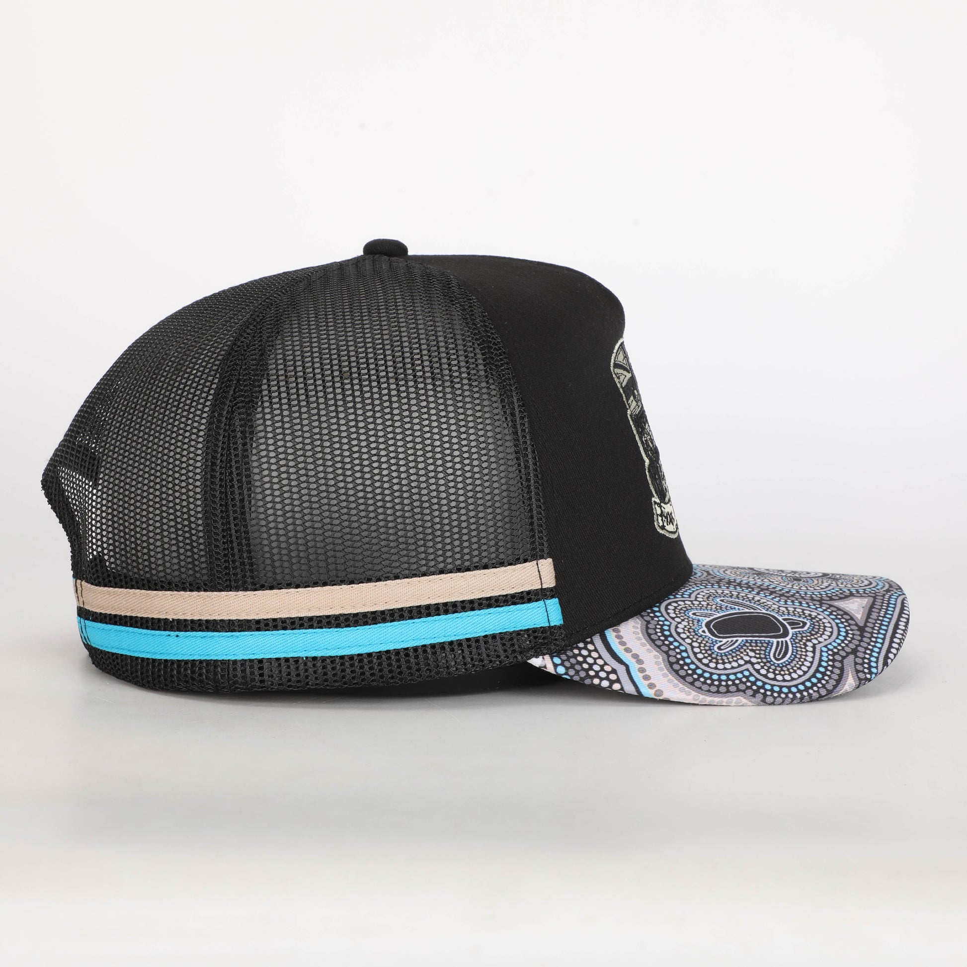 Truckers Hat- HDQ Blue Dot Art - Hogs Dogs Quads Shop
