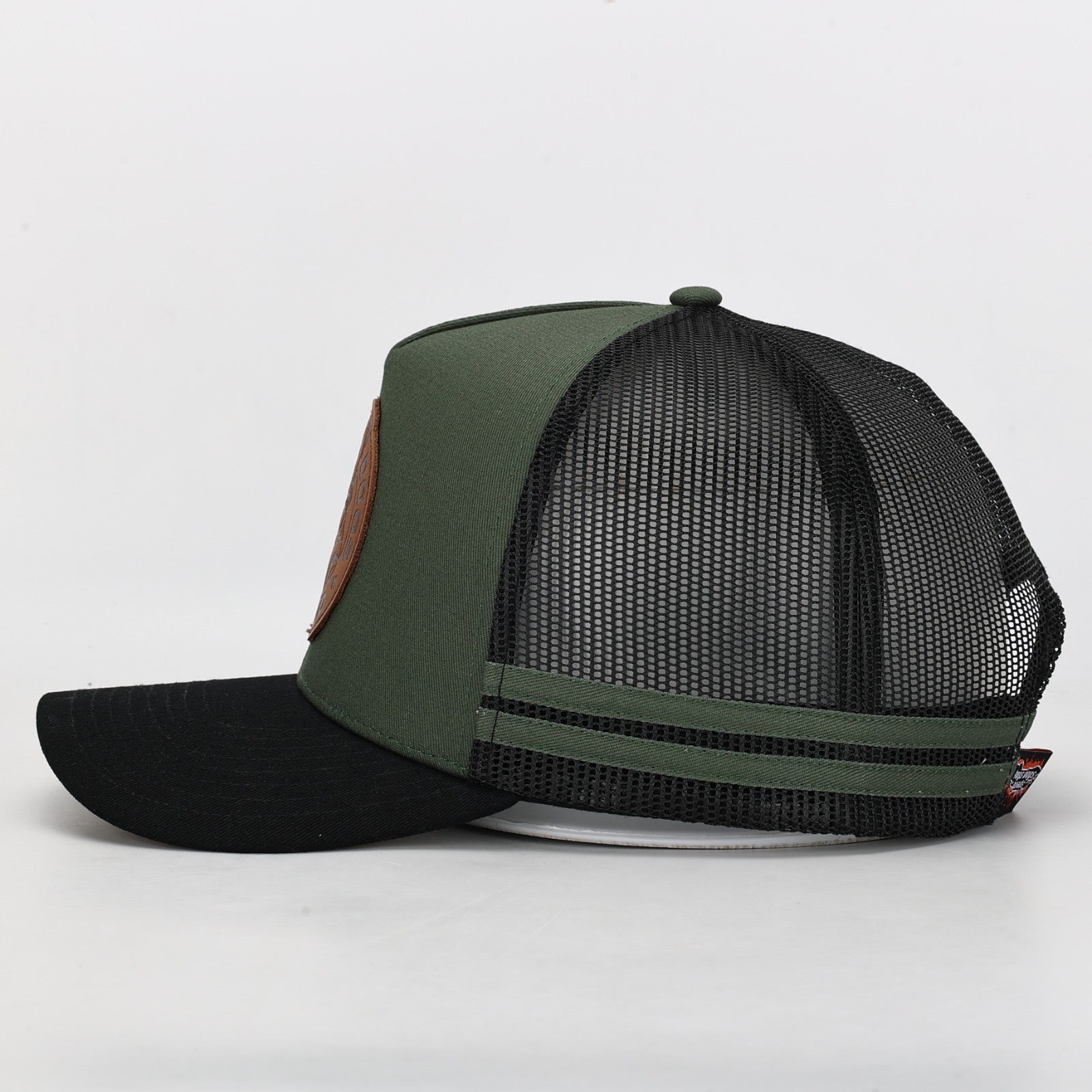 Truckers Hat- Pig Dog Leather Patch - Hogs Dogs Quads Shop