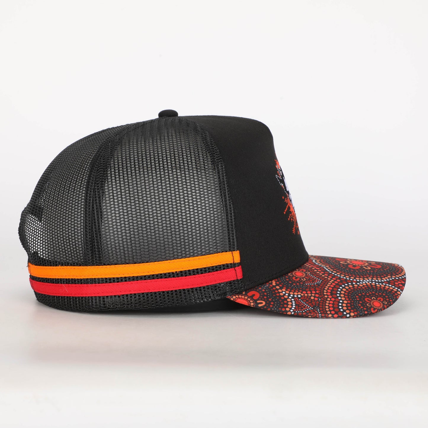 Truckers Hat- HDQ Red Dot Art - Hogs Dogs Quads Shop