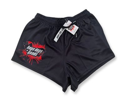 Footy Shorts - Black HDQ - Hogs Dogs Quads Shop