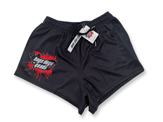 Footy Shorts - Black HDQ - Hogs Dogs Quads Shop