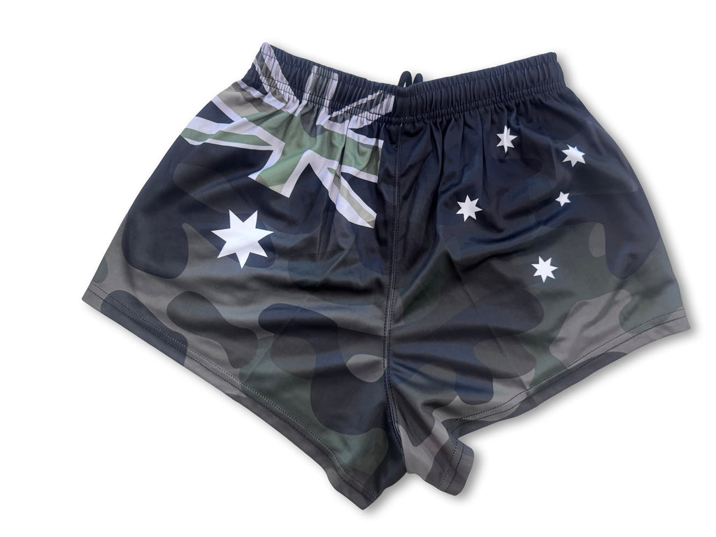 🔥NEW🔥 Aus Flag Camo Footy Shorts - with POCKETS! - Hogs Dogs Quads Shop