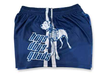 Footy Shorts - Pig Dog Light Blue Chequered