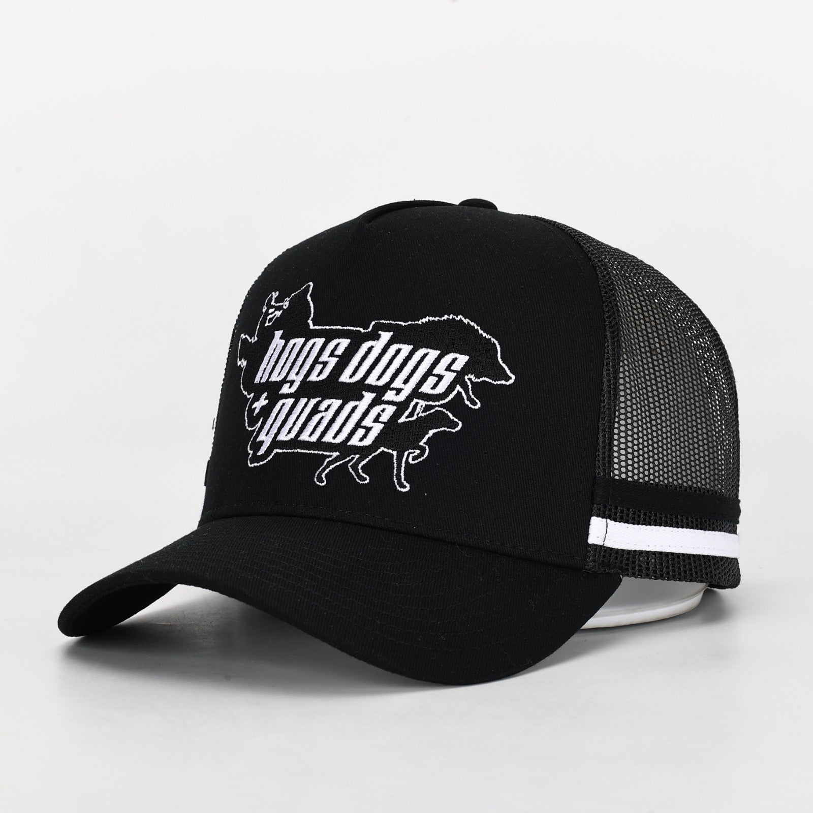 Truckers Hat- HDQ Black - Hogs Dogs Quads Shop