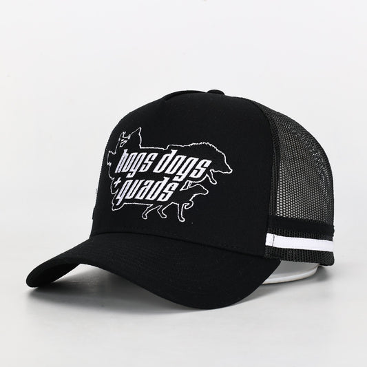 Truckers Hat- HDQ Black - Hogs Dogs Quads Shop