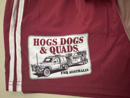 NEW Maroon Cruiser Photo Footy Shorts - WITH POCKETS - Hogs Dogs Quads Shop