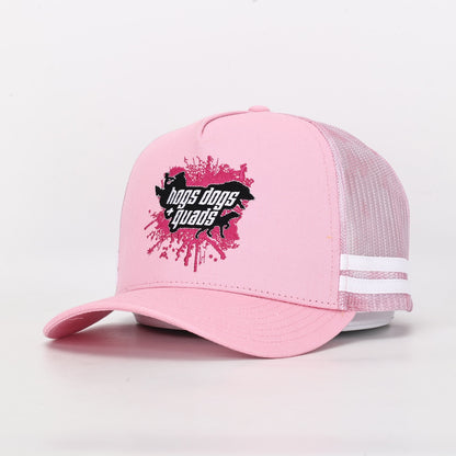 Truckers Hat- HDQ PINK Splah - Hogs Dogs Quads Shop