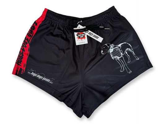 🔥NEW🔥 Footy Shorts - Pig Dog Black Red Stripe