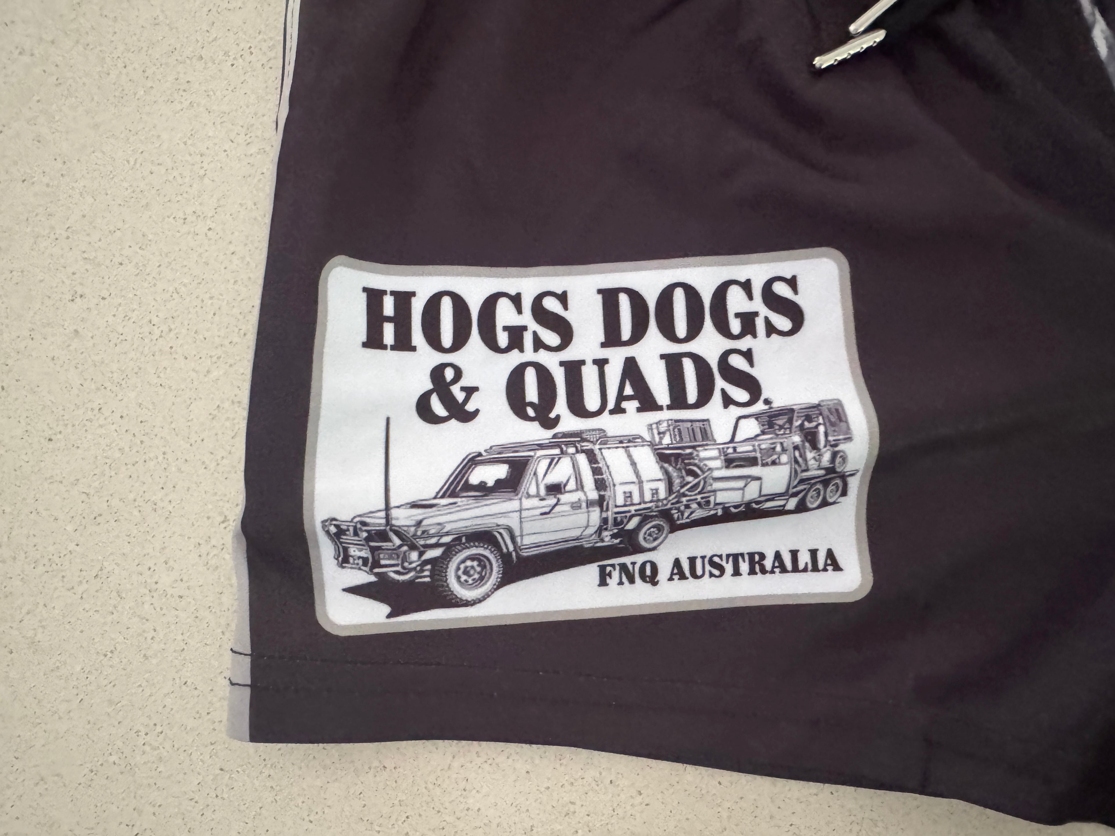 NEW Pig Dog Photo Footy Shorts - WITH POCKETS - Hogs Dogs Quads Shop