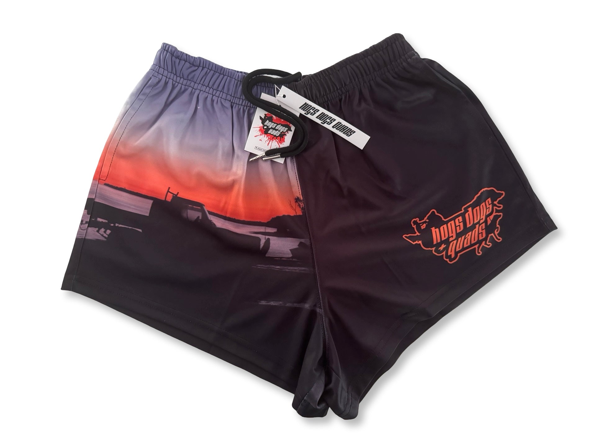 🔥NEW🔥 Cruiser Tinny Photo Footy Shorts - WITH POCKETS - Hogs Dogs Quads Shop