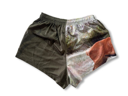 🔥NEW🔥 Red Deer Footy Shorts - with POCKETS - Hogs Dogs Quads Shop