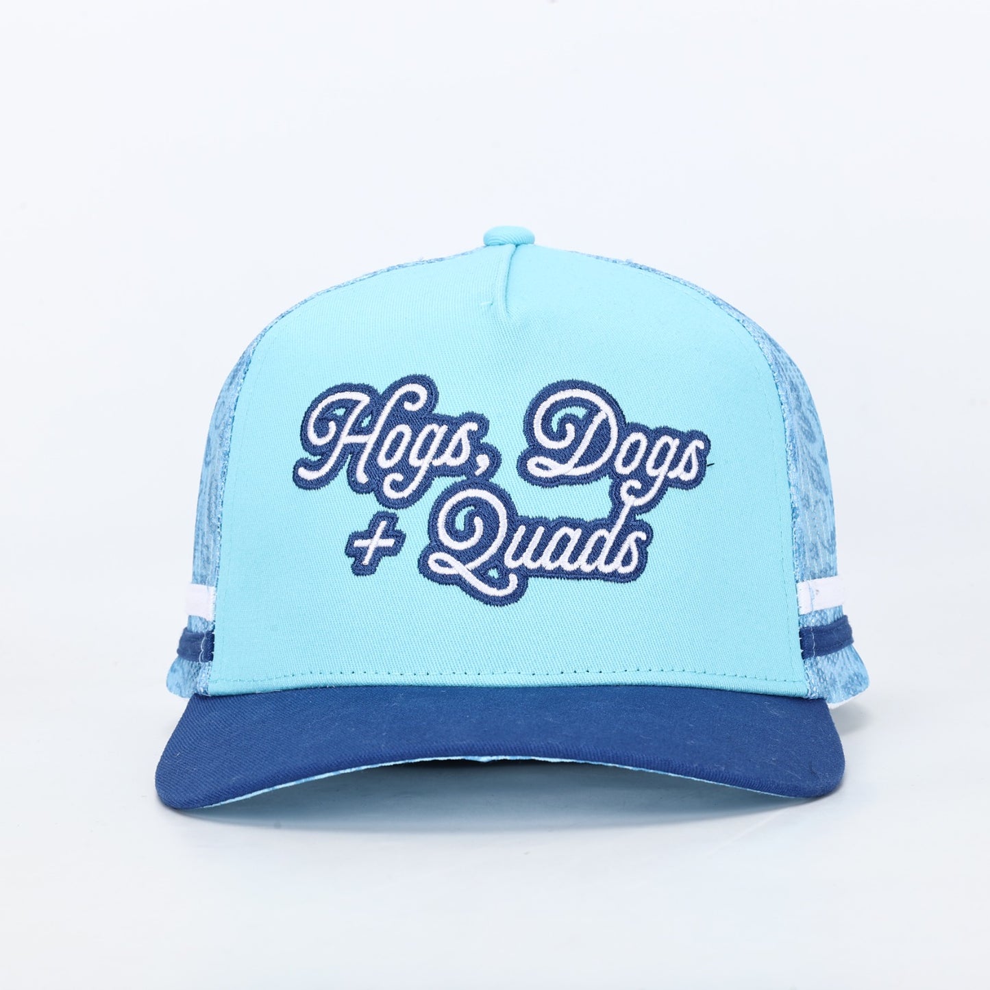 Truckers Hat- HDQ Baby Blue - Hogs Dogs Quads Shop