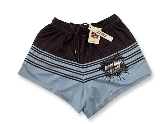 Footy Shorts - Blue Stripe - Hogs Dogs Quads Shop