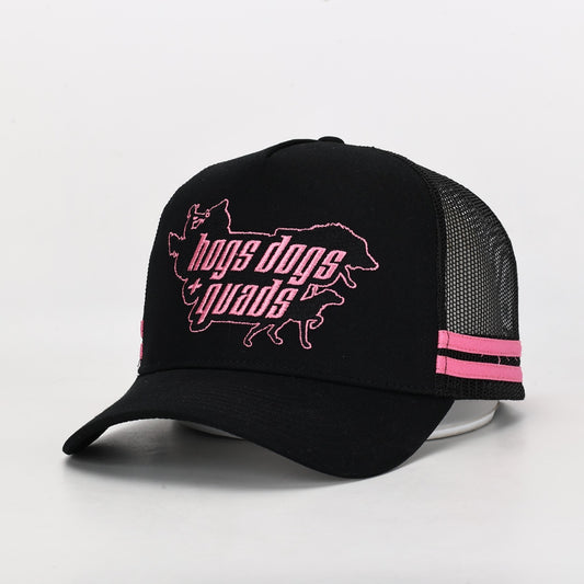 Truckers Hat- HDQ Pink - Hogs Dogs Quads Shop