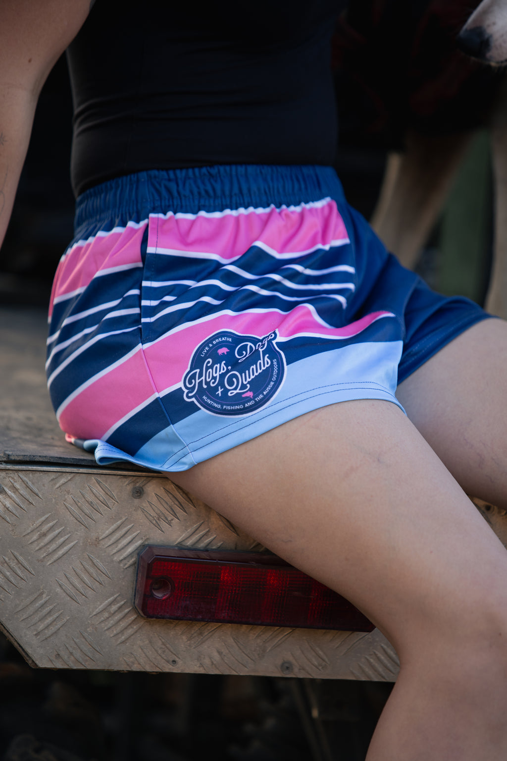 🔥NEW🔥 Striped Footy Shorts - with POCKETS! - Hogs Dogs Quads Shop