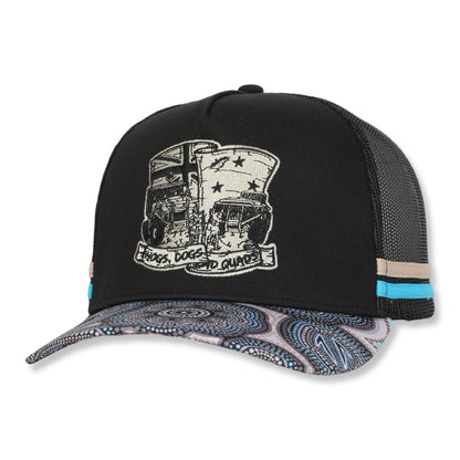 Truckers Hat- HDQ Blue Dot Art