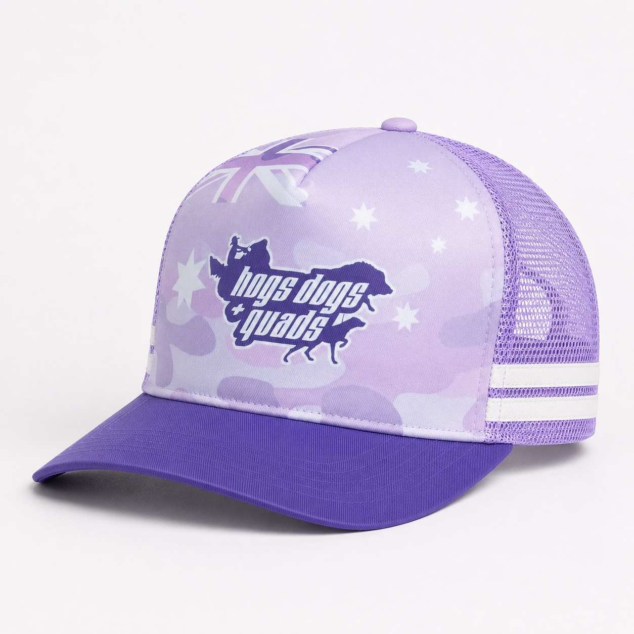 🔥NEW🔥 Truckers Hat | Light Purple Aus Flag - Hogs Dogs Quads Shop