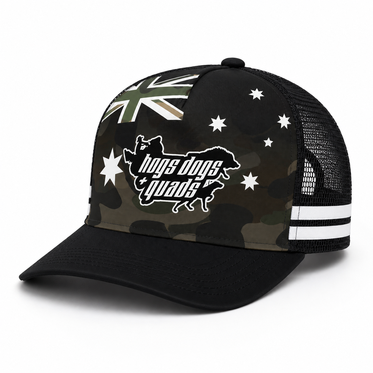 🔥NEW🔥 Truckers Hat | Camo Aus Flag - Hogs Dogs Quads Shop