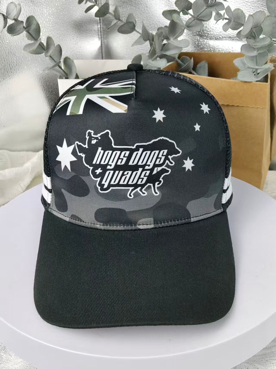 🔥NEW🔥 Truckers Hat | Camo Aus Flag - Hogs Dogs Quads Shop
